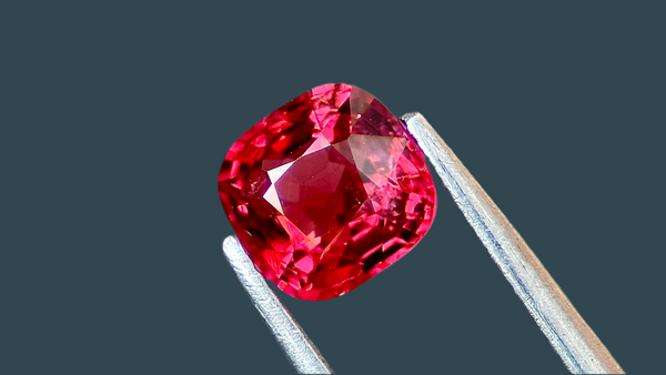 Natural Burmese red spinel, 0.89ct, untreated, available from a London supplier, ideal for affordable gemstone jewellery.