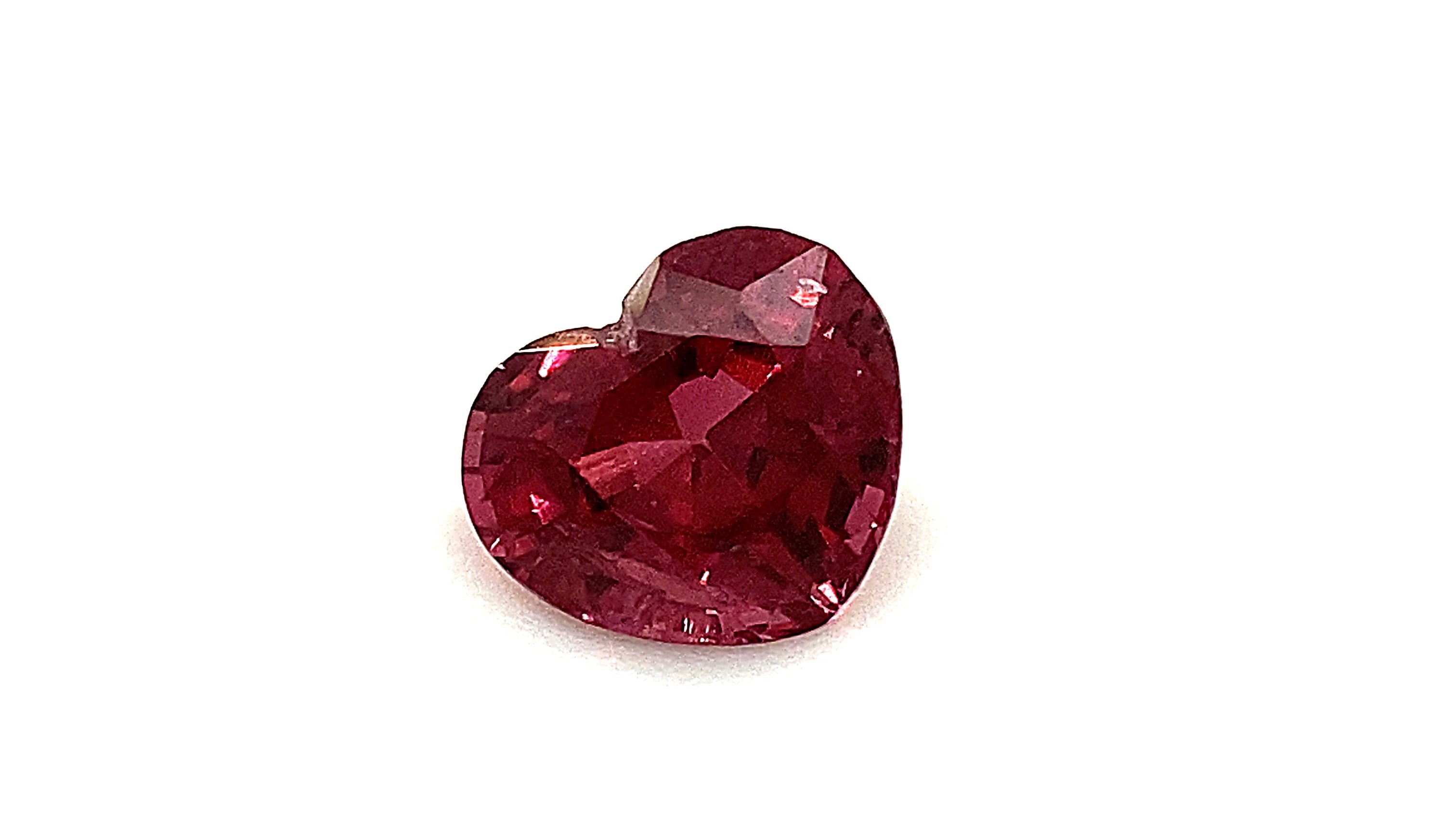 Magenta-Pinkish Colour Heart-Shaped, Mogok Origin, Burmese Natural Spinel 0.70ct
