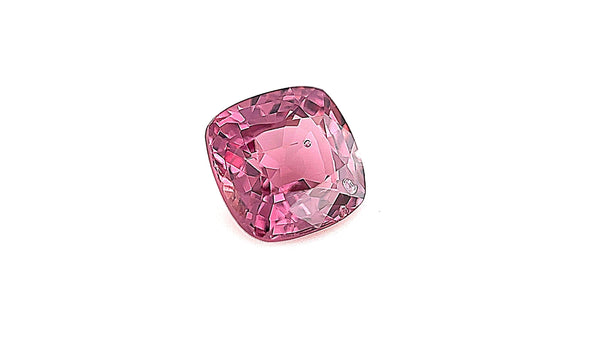 Ethically sourced Burma gemstone, pink natural untreated spinel, durable August birthstone, captured indoors with gemlight box lighting. Perfect for high-quality bespoke jewellery.